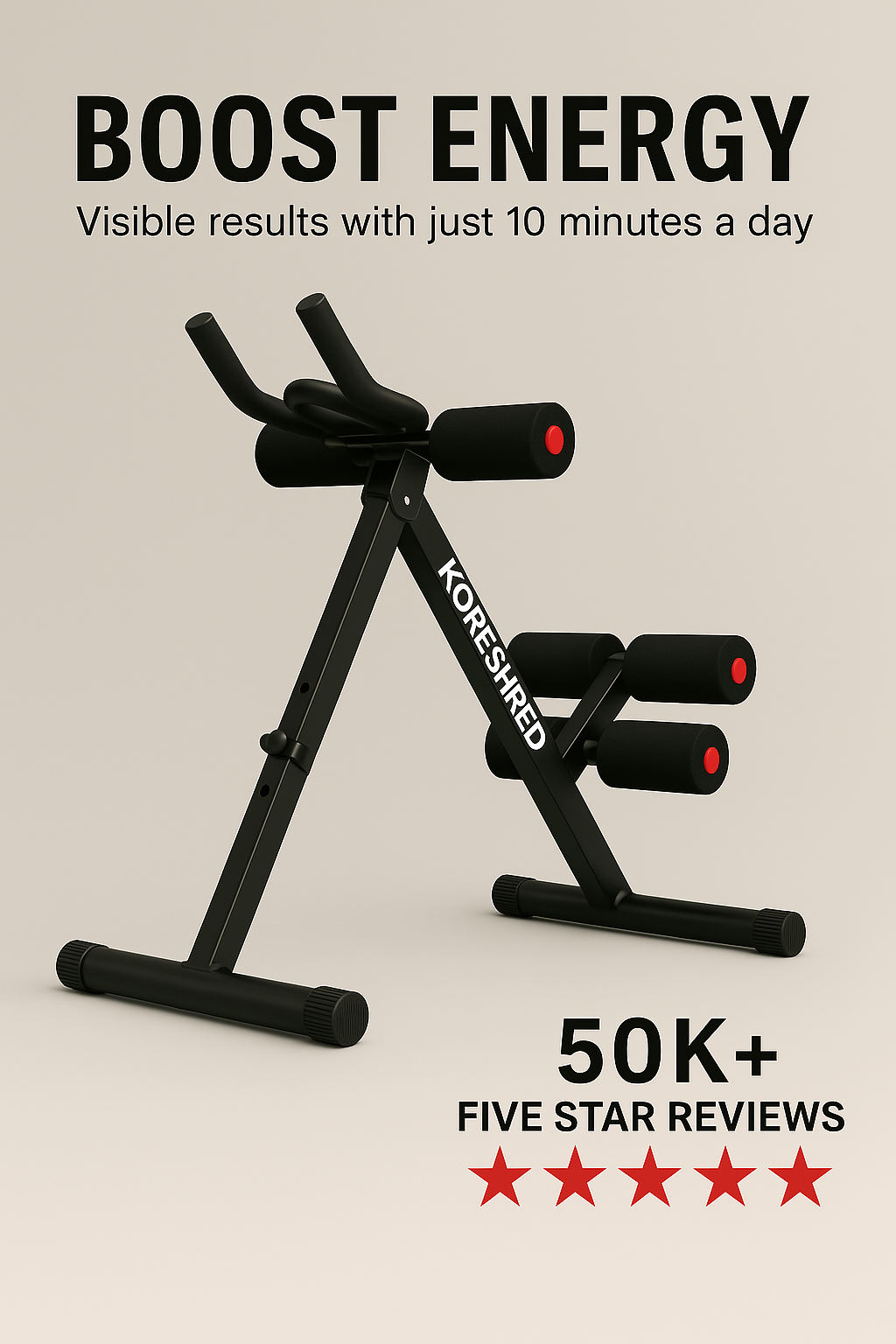 Adjustable Ab Machine for Home Gym - Foldable and Adjustable for any Height